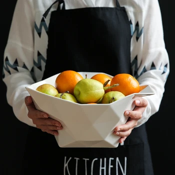 

Japanese solid color design personality large salad bowl fruit plate living room fruit plate fruit bowls