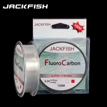 JACKFISH 100M Fluorocarbon fishing line 5 30LB Super strong brand Leader Line clear fly fishing line