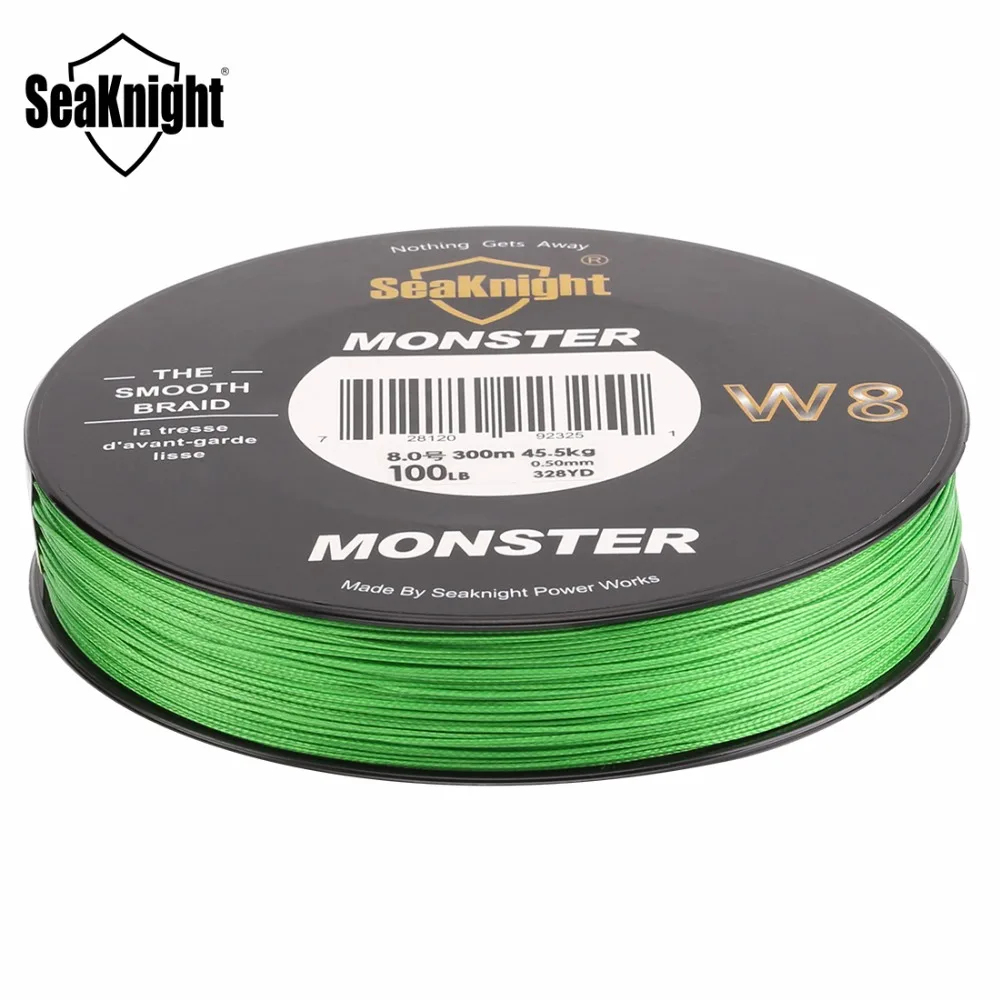 SeaKnight W8 Fishing Line 8 Strands Multifilament Fishing PE Line 8 Weaves Strong Braided Wire 20LB 40LB 80LB 100LB 300M