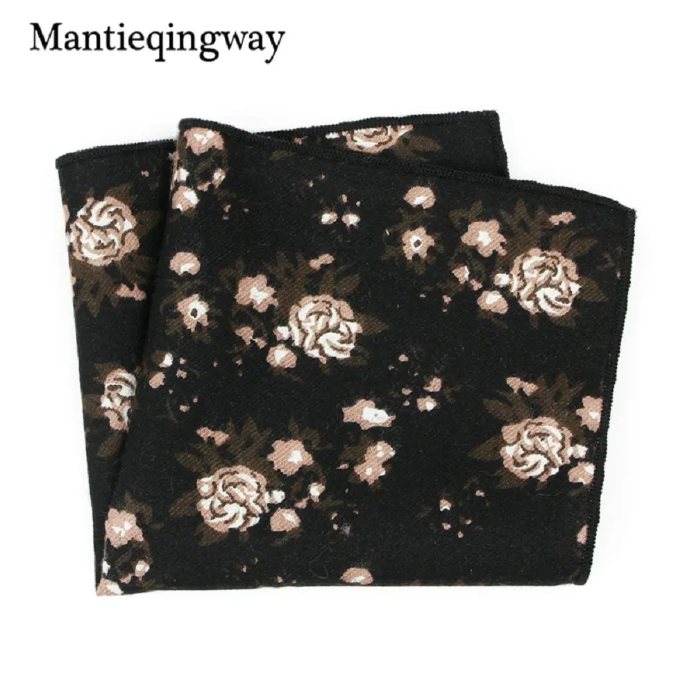 Mantieqingway модные Для мужчин хлопок 24*24 см платок свадебные Принт Цветочный