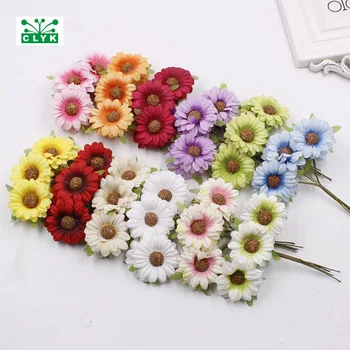 Artificial flowers sunflower bouquet christmas decor for vases home wedding silk daisy fake Cosmos 6PCSBouquet 4CM