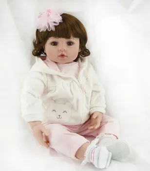 60cm Doll Silicone Reborn Handmade Realistic Baby Dolls 24 Inch Bebe Reborn Babies Toys for Children Gift Juguetes Brinquedos fashion dollmai bebe reborn dolls 3 4 silicone babies 58cm very beautiful girl for children xmas gifts realistic simulation toy