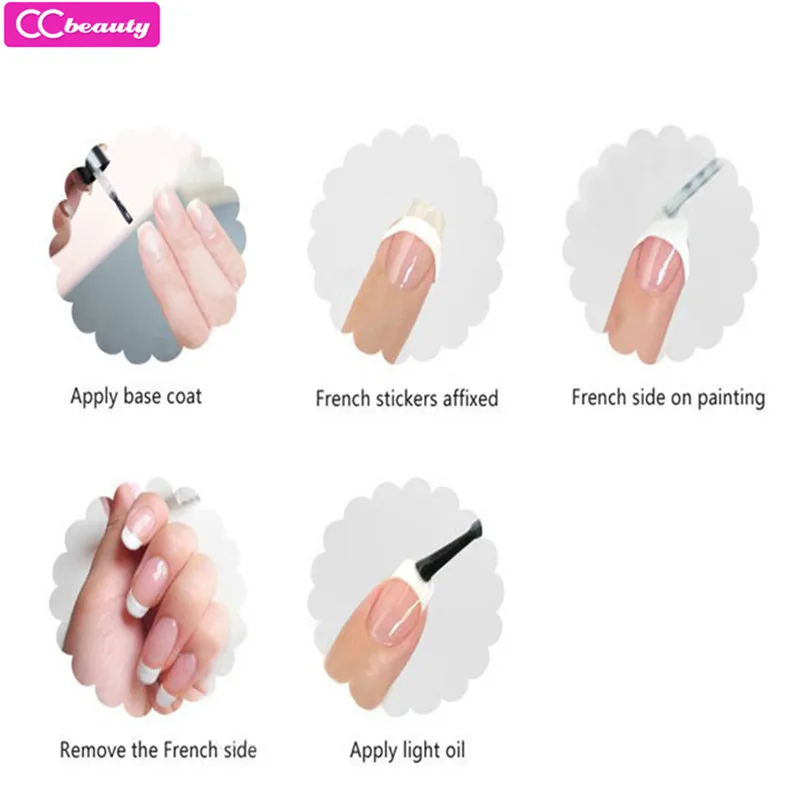 CCbeauty французский дизайн ногтей наклейки DIY наконечник направляющие Французский