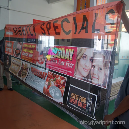 

Custom Print Outdoor Advertising PVC Mesh Promotion Banners, PVC Vinyl Banner, Polyester Fabric Banner