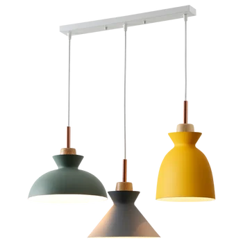 

Mooielight Fashion Colorful Modern Wood Pendant Lights Lamparas Minimalist design shade Luminaire Dining Room Light Pendant Lamp