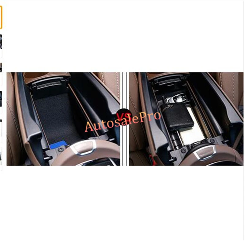 Left Hand Drive Black Interior Console Centre Armrest Storage Box Holder For Mercedes Benz E Class