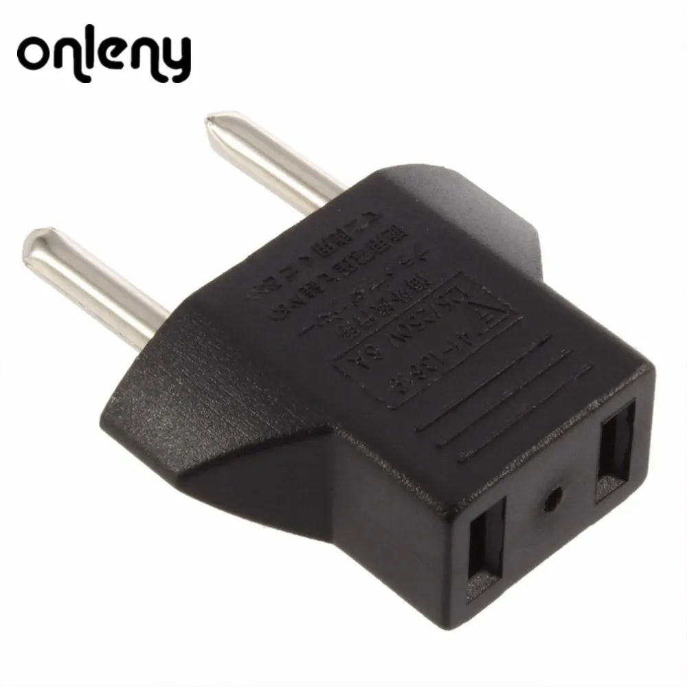 

1pc Universal EU Adapter Plug 2 Flat Pin To EU 2 Round Pin Plug Socket Power Charger Travel Necessity Household Use
