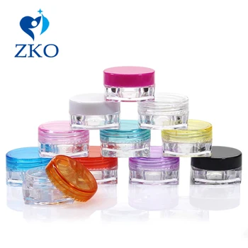 

2g PS Plastic Cosmetic Jar Empty Eyeshadow Case Face Cream Bottles Glitter Container Eyeshadow Round Square Shape Beauty Tool