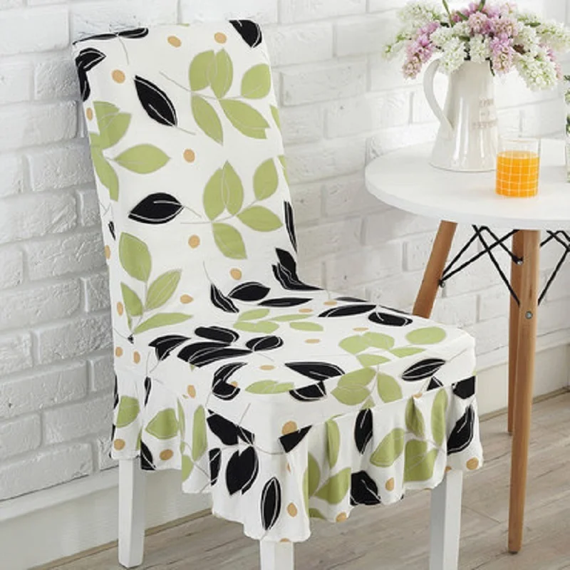 

Spandex Stretch Plant Flower Pattern Chair Cover Set Elastic Slipcovers For Weddings Banquet Kitchen Dining Chair Covers