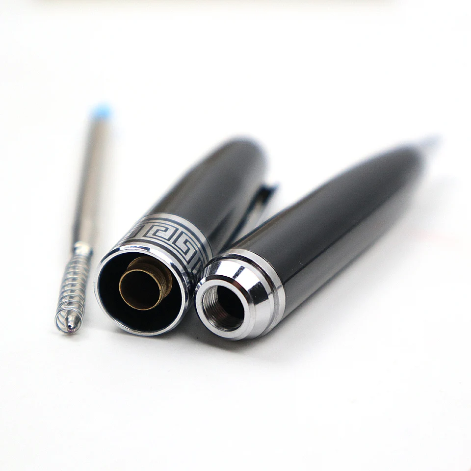 Высококачественная металлическая Роскошная шариковая ручка 0,7 мм, синие/черные чернила, Заправка для бизнес письма, офиса, школы, принадлежности, отправка 1 заправка