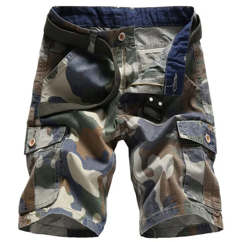 

New Cargo Shorts Men Camouflage Military Shorts Homme Summer Outwear Hip Hop Casual Cargo Camo Men Shorts