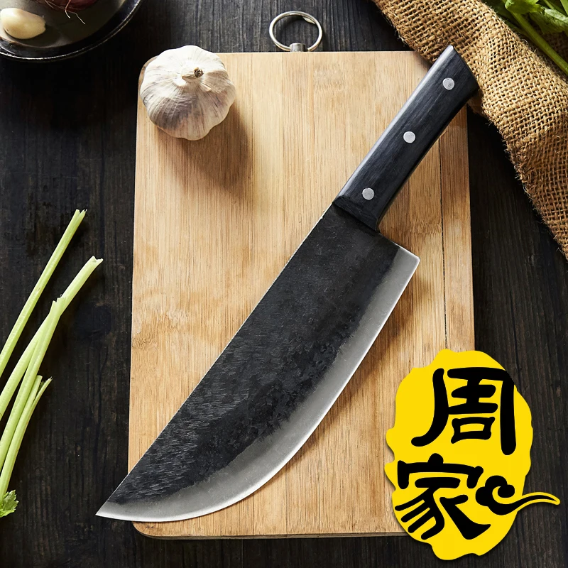 Free Shipping ZHOU Forged Chef Cleaver Handmade Professional Boning Knife Split Meat Butcher Knife Eviscerate Bone