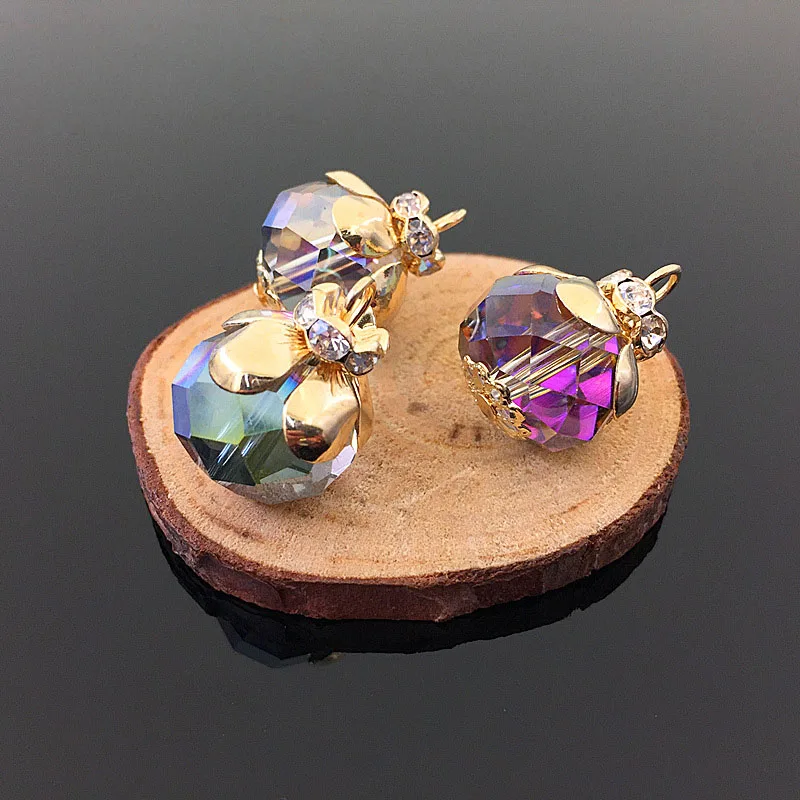 

New Style 30pcs/lot multicolor Rhinestone decoration Alloy Gold Tone Cartoon 3D Gourd Shape Crystal Glass Diy Jewelry Pendants