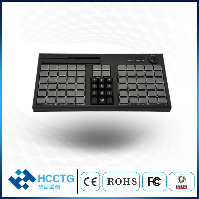 

Membrane 76 Key Programming POS Keyboard with Magnetic Card Reader KB76M