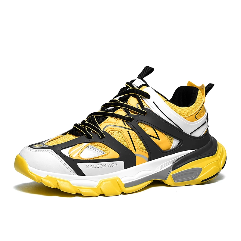 Hommes blue Offre Chaussures De yellow Plein Zapatillas Air Marche Sneakers Décontractées Black white En Respirant orange Mesh Ins Hombre Jaune Papa Spéciale Chunky TKJ3cl1F