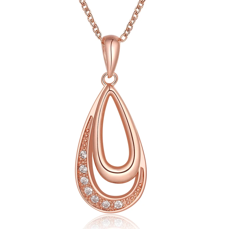 

Garilina Best selling personality Rose gold White cubic zirconia ladies necklace pendant for women P2110