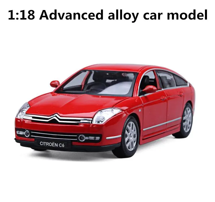 1:18 усовершенствованные модели автомобилей из сплава высокая имитация Citroen C6