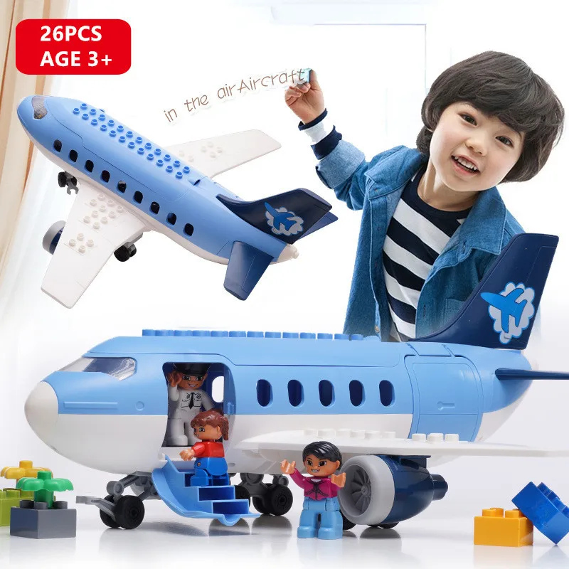 Air Passenger Plane Large Particles Building Blocks Sets Kids DIY Educational Toys for Children Compatible LegoINGs Duplo Bricks