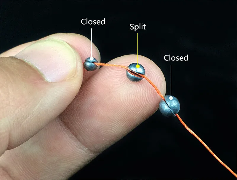 57 Sizes Mini Round Split Lead Sinkers Set Fishing Lead Weights in Fishing Accessories Box 0.2g 0.28g 0.38g 0.5g 0.8g 1.6g 2 (4)