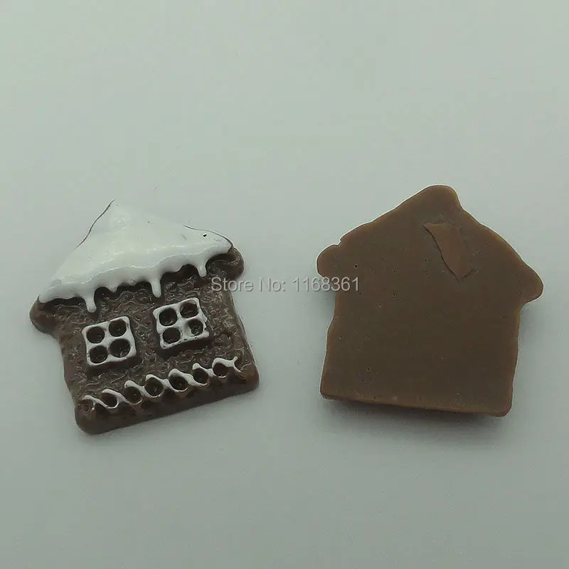 1pcs/lot resin flatback snow house 22mm Cabochons Scrapbooking Hair Bow Center DIY Christmas decration C109-4