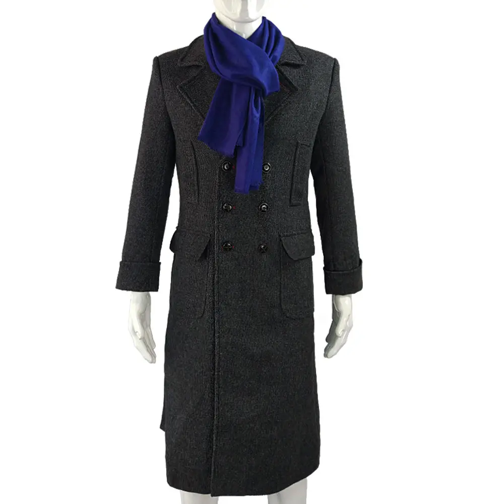 Sherlock Holmes Cosplay Costume Jacket Men's Cape Men Long Trench Slim Fit Overcoat Male Jackets Fashion Wool Trench Outerwear (4)