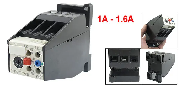 AC 1A - 1.6A Motor Protection Thermal Overload Relay 1 NO 1 NC
