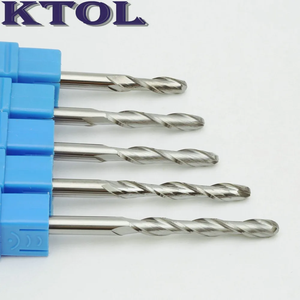 

10pc 4*25mm 2 Flute Milling Cutter Ball Nose End Mill Router Bits for Wood Carving 3D Spiral Carbide Engraving Cutters CNC Tool