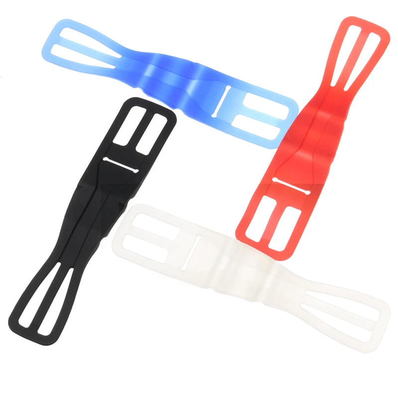 Bicycle Handlebar Strap Bike Accessory Bike Silicone Strap 4 PCS High Elasticity Bicycle Light Silicone Tape Cycle Accessories Bike Handlebar Smartphone Cellphone Holder Silicon Straps