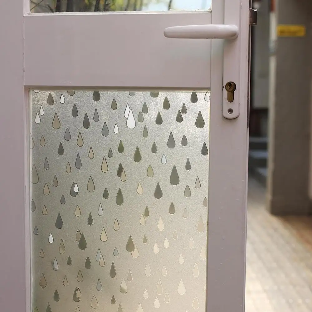 

Funlife Vinyl Window Film Staic Decorative Raindrop for Glass Self-adhesive Privacy Glass Window Sticker Heat Control Anti Uv