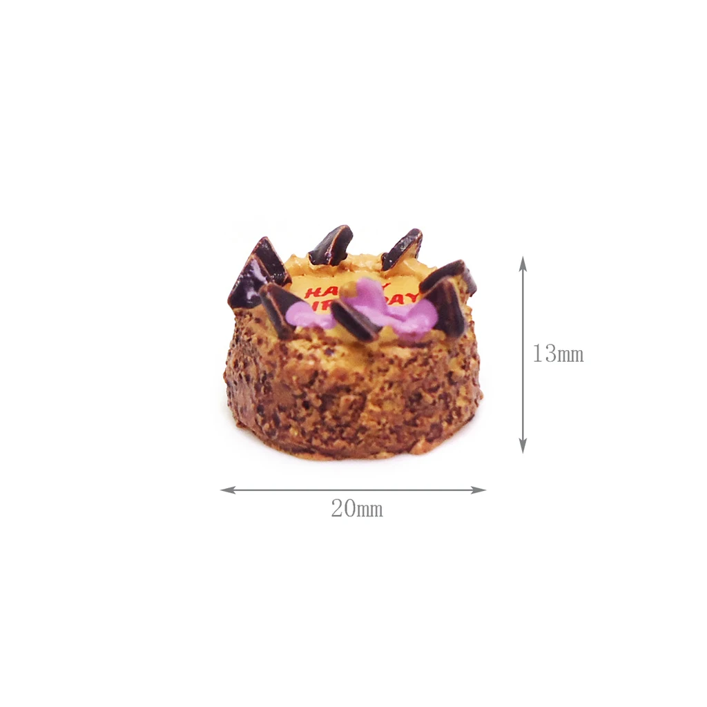 MagiDeal 1:12 Dollhouse Miniatures Happy Birthday Chocolate Cake Food Bakery Kitchen Toy for Dolls House Dining Room Cupboard