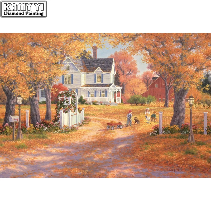 

Full Round 5D diamond painting DIY diamond embroidery Beautiful town Child Cross Stitch Rhinestone mosaic home decoration