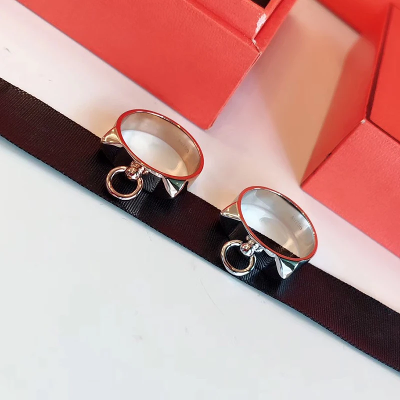 

Hot Brand Pure 925 Sterling Silver Jewelry For Women Lock Rings Lock Design H Silver Rings Wedding Jewelry Party Luxury Rings
