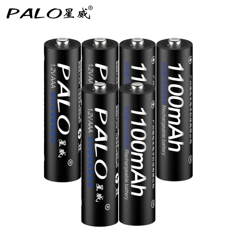 

PALO 6pcs/lot AAA 1100mAh NI-MH 1.2V Rechargeable Battery AAA Battery 3A rechargeable battery NI-MH battery for camera,toys
