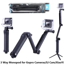 GoPro Monopod Plegable de 3 Vías Cámara Monopod Monte Grip Brazo de Extensión Trípode para Gopro Héroe 4 2 3 3 2 1 SJ4000