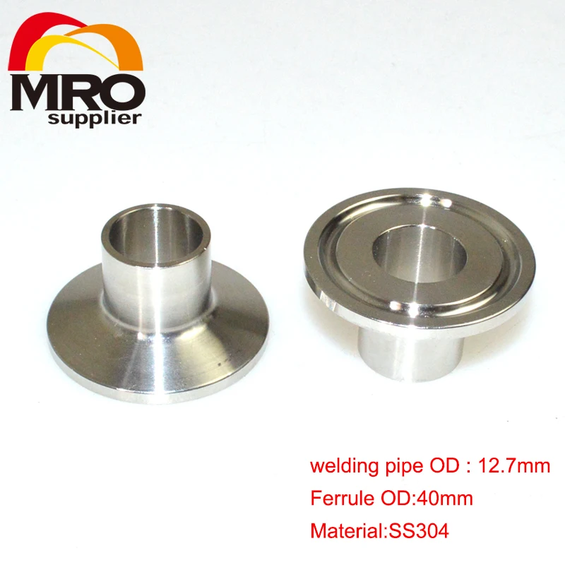 High Quality 3/4" 19MM OD Sanitary Weld on 40mm Ferrule Tri Clamp