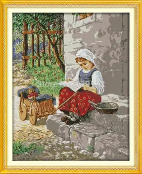 

Free Peasant Girl! DIY Needlework 11CT 14CT DMC Counted Cross Stitch Sets Sewing Kit for Embroidery Knitting Needles Beadwork