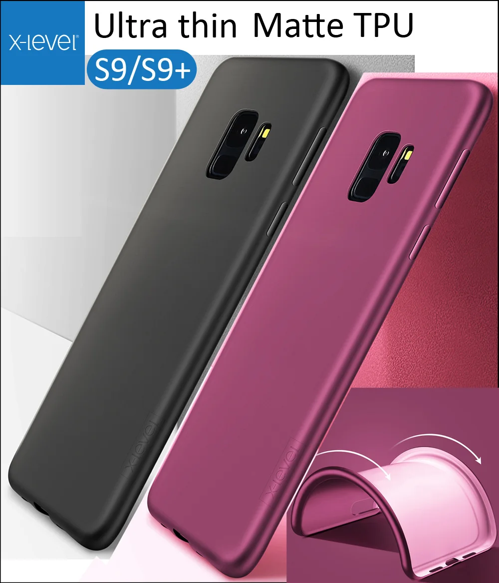 

X-Level Guardian Soft Silicone Cover Case For Samsung Galaxy S9 Plus X Level Ultra thin Matte TPU Protective