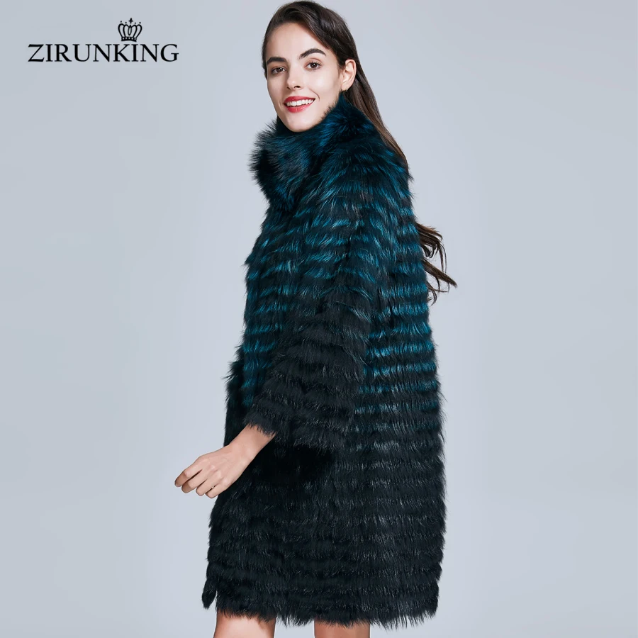 ZIRUNKING новинка 2020 года цветное женское искусственное пальто из натурального Меха