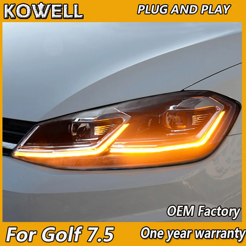 Автомобильный стайлинг фары для VW Golf 7 5 MK7.5 светодиодный ные с динамическим 2013 2017