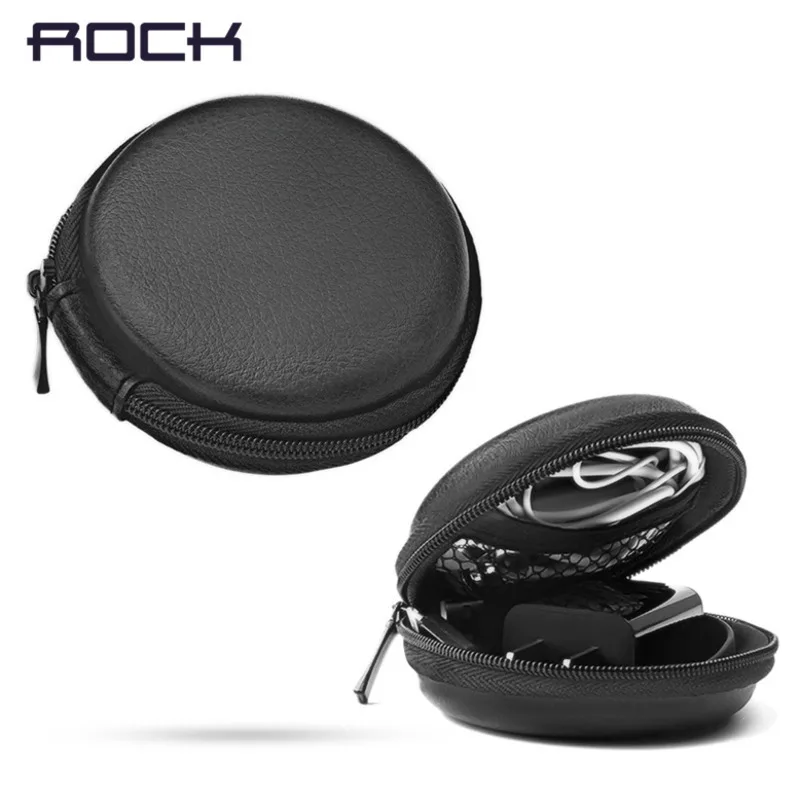Earphone Case Headphone Srorage Bag For Apple Airpods 2 Cases Portable PU Leather Ear Pads Accessorries Round Box Earphone pouch