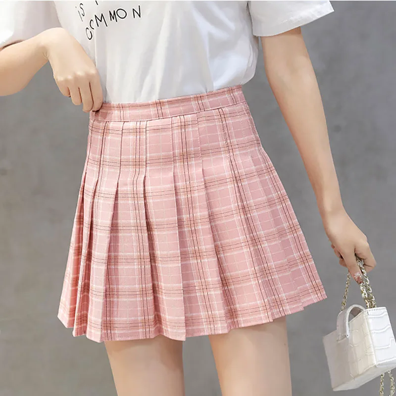 Женская плиссированная юбка Ulzzang Harajuku Kawaii Корейская мини с высокой талией лето