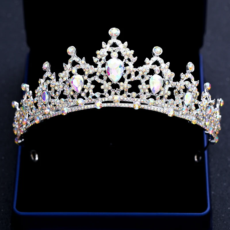 Элегантные Красочные Кристальные тиары и короны серебряное золото свадебные диадемы для королевы принцесса жемчуг свадебные женские аксессуары для волос