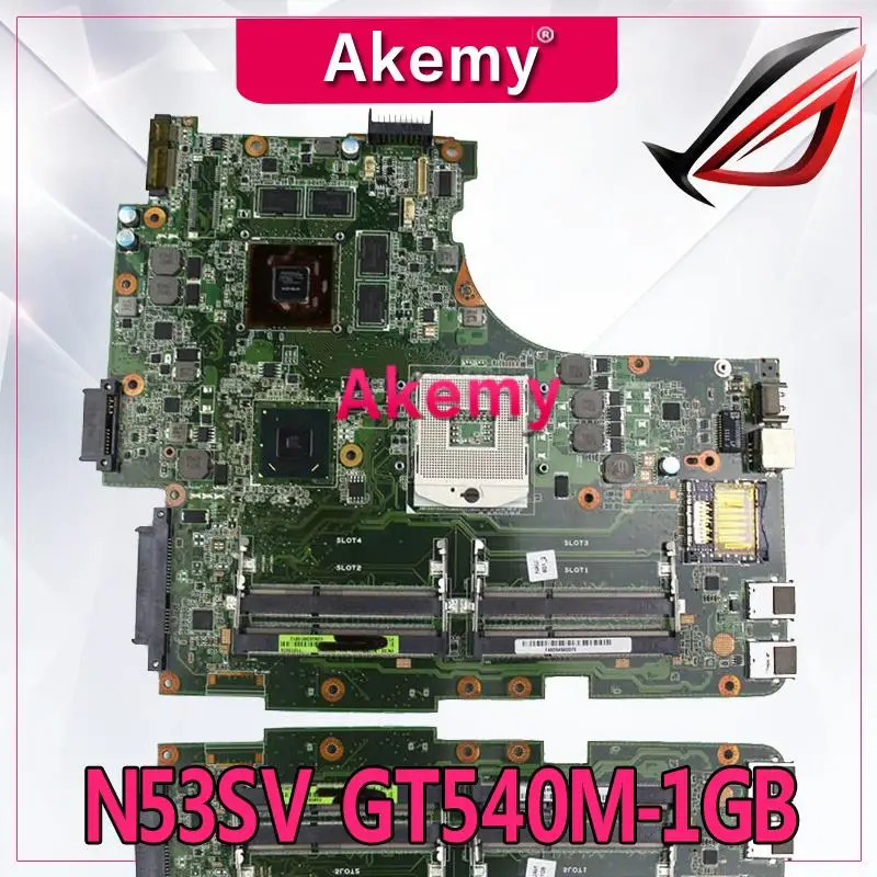 

Akemy N53SV Laptop motherboard for ASUS N53SV N53SN N53SM N53S N53 Test original mainboard GT540M-1GB