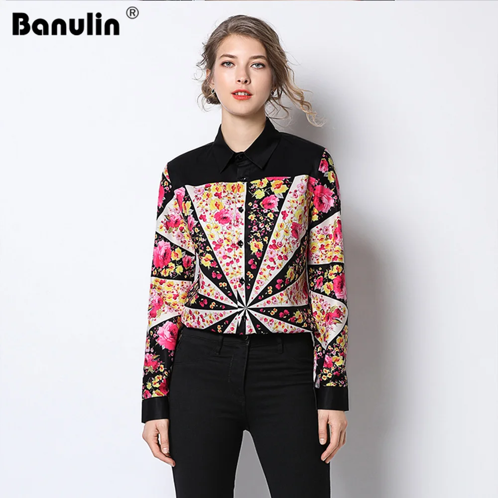 

Runway Tops Long Sleeve Shirt Womens Tops And Blouses Ladies Office Shirts Floral Print Elegant Vintage Blouse Blusa Feminina