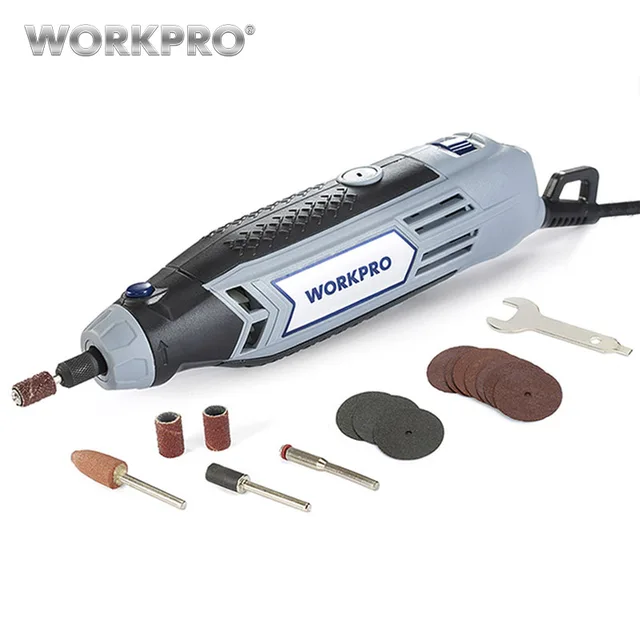 WORKPRO 130 Вт Мини дрель Rotary Tool с шлифовальные Мощность аксессуары инструмент многофункциональный мини гравировка для Dremel