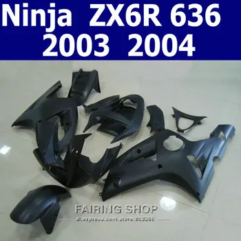 

Matte black Fairing kit For Kawasaki zx6r zx-6r 03 04 / 2003 / 2004 Customize free Injection mold Fairings t83