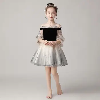 

Teenage Girls Mesh Shoulderless Tutu Princess Dress Kids Dresses For Girls Birthday Wedding Party Baby Girl Clothes Vestido F167
