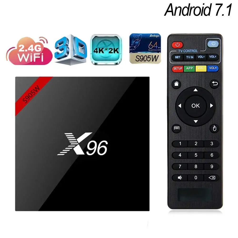 

X96w android 7.1 tv box X96 WiFi 2GB 16GB Amlogic 1GB 8GB S905W tvbox Quad Core WiFi Media Player smart Set top x96mini wi-fi