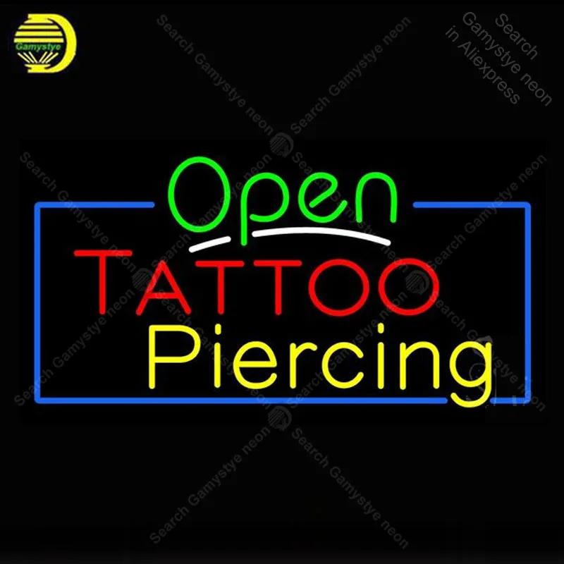 

Neon light Signs Open Tattoo Piercing Neon Bulb sign Lamp Handcraft Beer PUB display Business neon Letrero Neons enseigne lumine