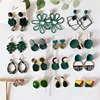 Conjunto de pendientes colgantes con forma de corazón para mujer, set de pendientes colgantes con diseño geométrico de hojas verdes coreanas, venta al por mayor, DDE, otoño e invierno, 2022 ► Foto 1/6